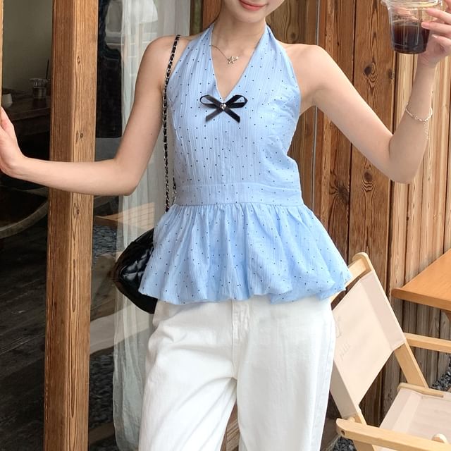 Dotted Flowy Sleeveless Top