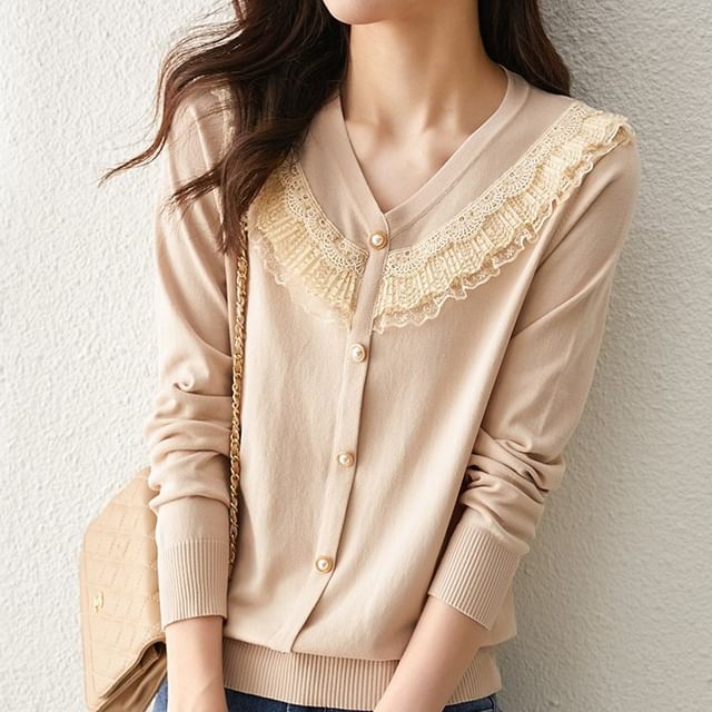 Lace Trim Cardigan