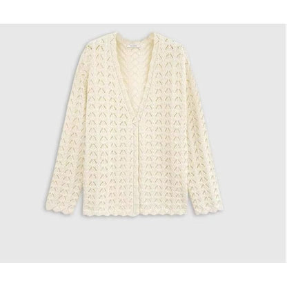Spaghetti Strap Knit Camisole Top with High-Waisted Shorts and Pointelle Cardigan Set