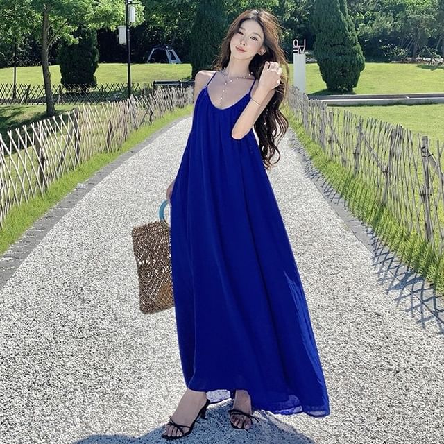 Halter Plain Maxi Sundress