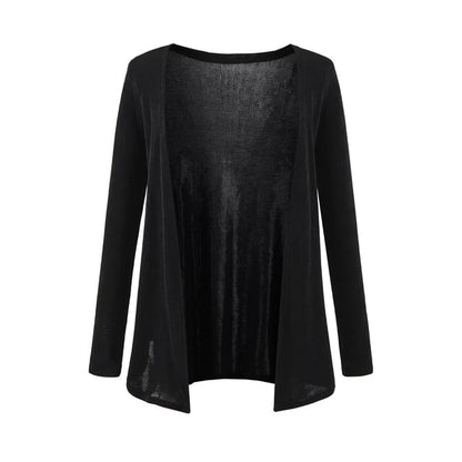 Plain Slim-Fit Tie-Waist Cami, Flared High-Waisted Pants, Open Cardigan