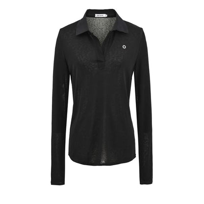 Collared Sleeved Plain Casual Tee