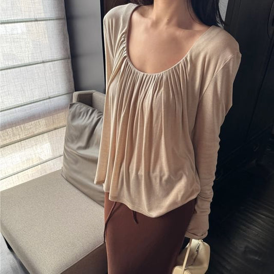 U-Neck Top & Maxi A-Line Skirt Set