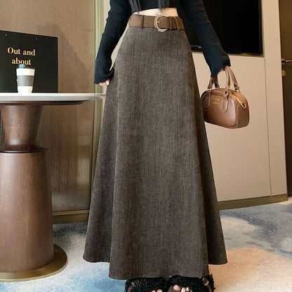 Maxi A-Line Skirt with Waistband