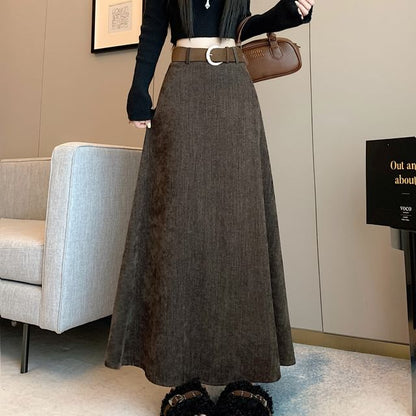 Maxi A-Line Skirt with Waistband