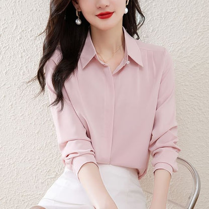 Classic Plain Shirt with Long Sleeve Construction
