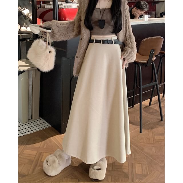 Maxi A-Line Skirt with High Rise