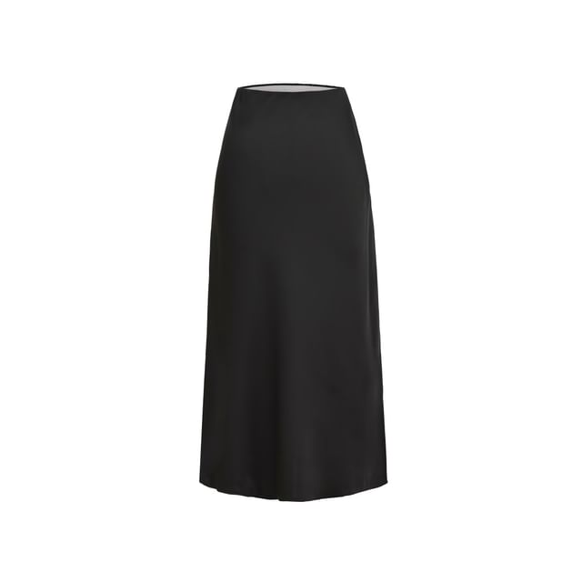 High Rise Plain Pencil Maxi Skirt