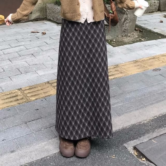 Plaid A-Line Skirt (Various Designs) High Rise