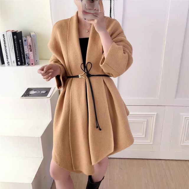 Open Front Plain Cardigan