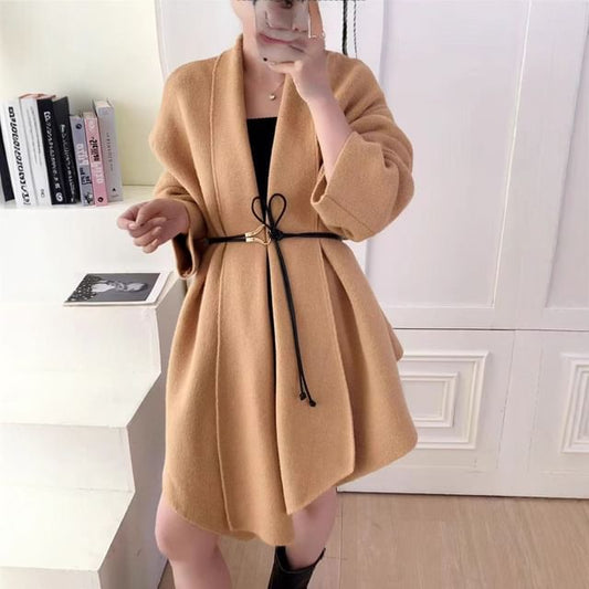 Open Front Plain Cardigan