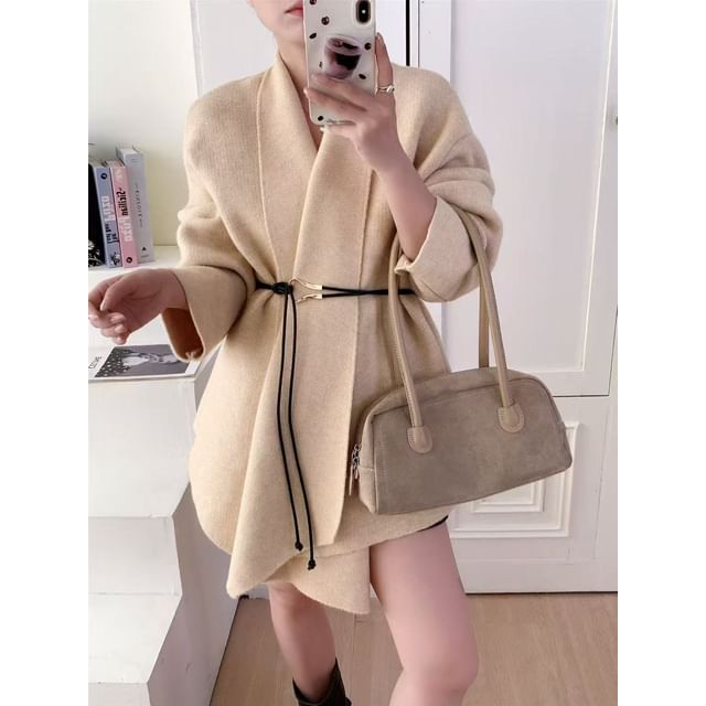 Open Front Plain Cardigan