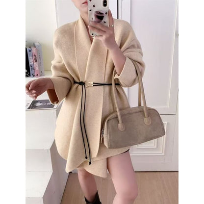 Open Front Plain Cardigan