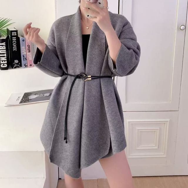 Open Front Plain Cardigan