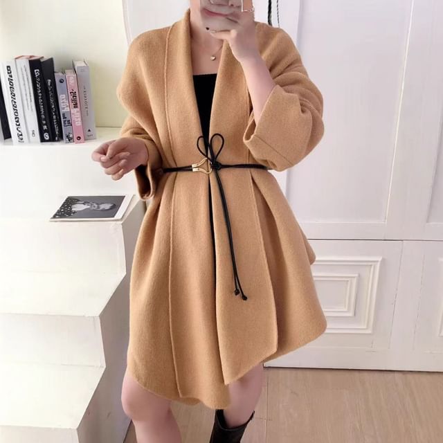 Open Front Plain Cardigan