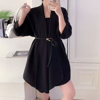 Open Front Plain Cardigan
