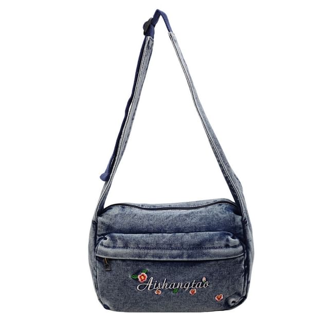 Washed Denim Shoulder Bag