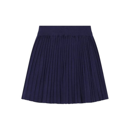 V-Neck Ruffle Trim Cardigan & High Waist Mini Pleated Skirt