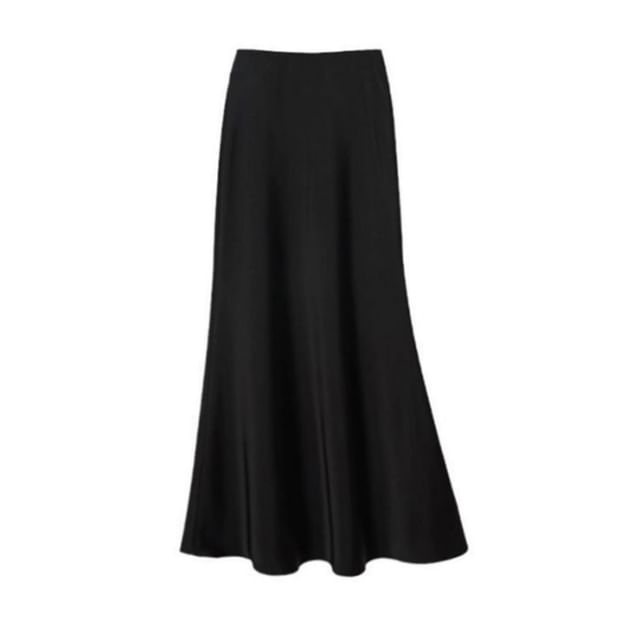 Satin Maxi Fishtail Skirt
