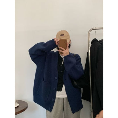 V-Neck Plain Cardigan