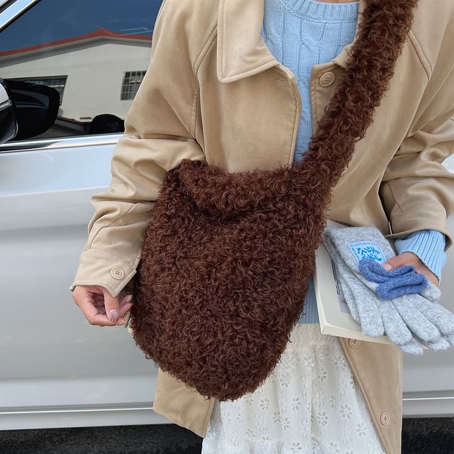 Plain Fluffy Crossbody Shoulder Bag