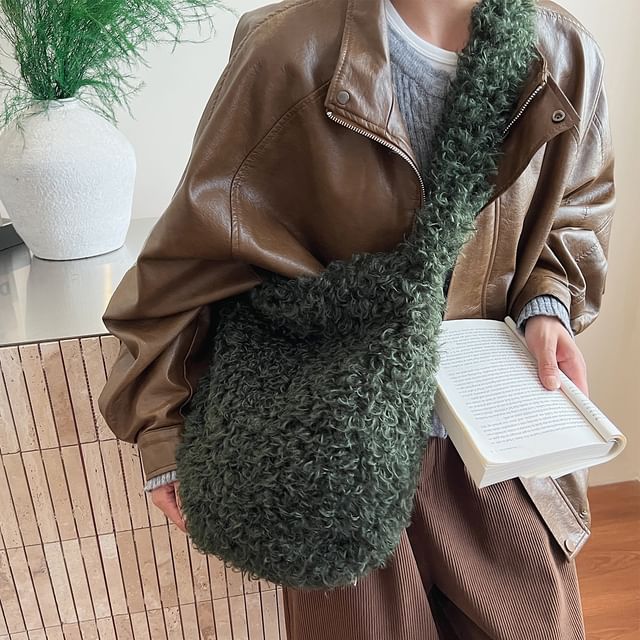 Plain Fluffy Crossbody Shoulder Bag