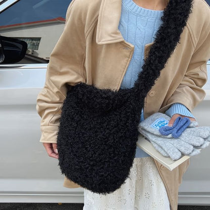 Plain Fluffy Crossbody Shoulder Bag