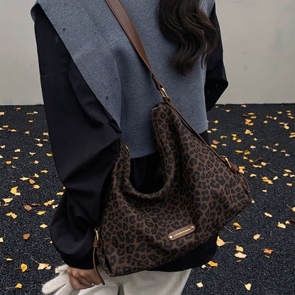 Leopard Print Faux Leather Crossbody Bag