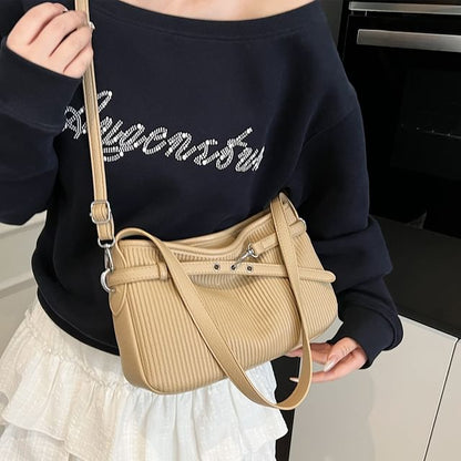 Ribbed Plain Crossbody Bag