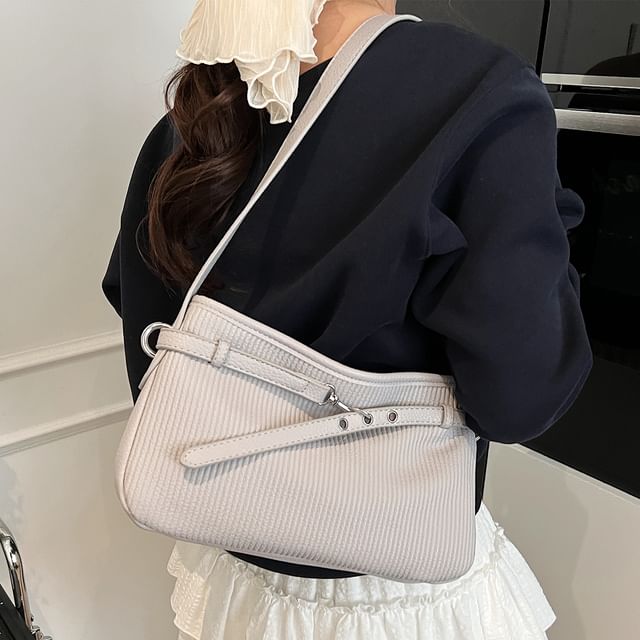 Ribbed Plain Crossbody Bag