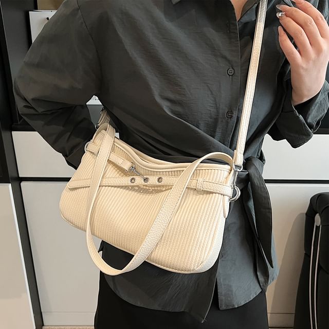 Ribbed Plain Crossbody Bag
