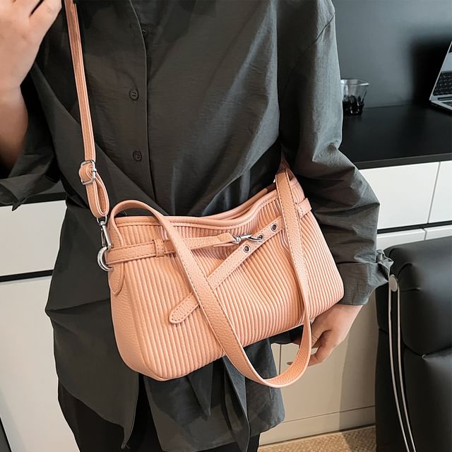 Ribbed Plain Crossbody Bag