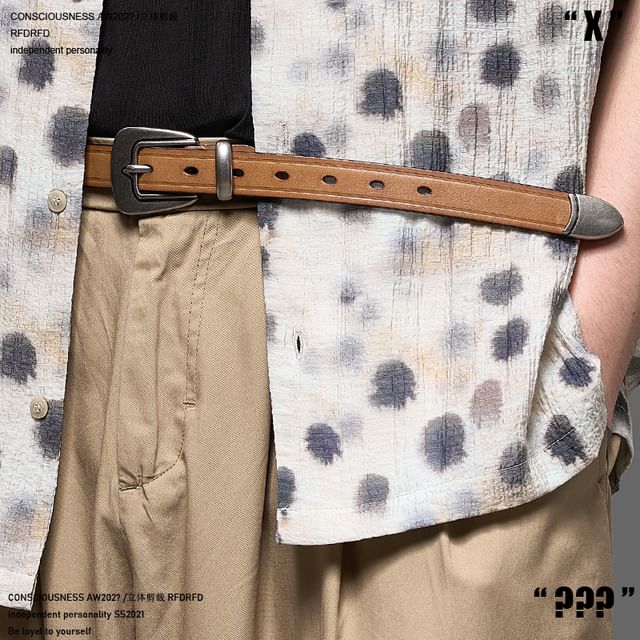 Genuine Leather Metal Accent Belt