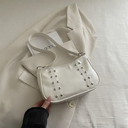 Studded Faux Leather Shoulder Bag