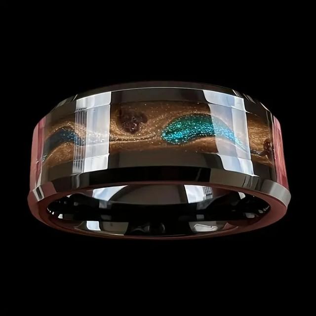 Moving Sand Alloy Ring