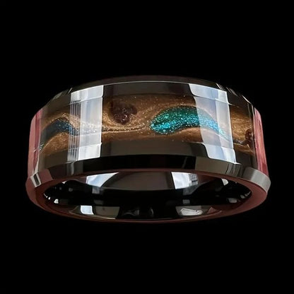 Moving Sand Alloy Ring