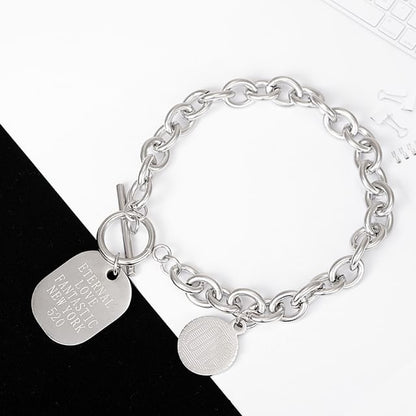 Silver Tone Chain Toggle Bracelet