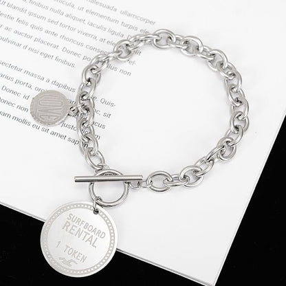 Silver Tone Chain Toggle Bracelet