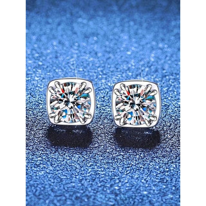 Sterling Silver Rhinestone Ear Stud / Set