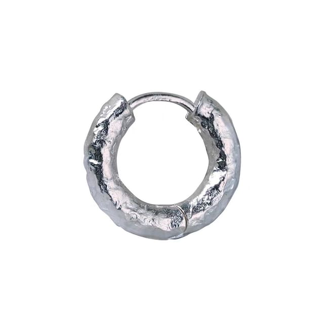 Sterling Silver Textured Huggie Earring / Set