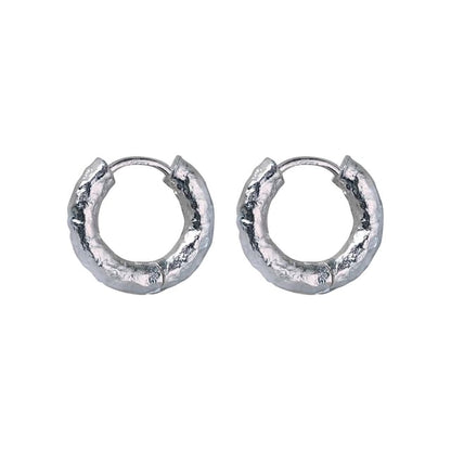 Sterling Silver Textured Huggie Earring / Set