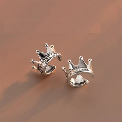 Sterling Silver Crown Ear Cuff / Set