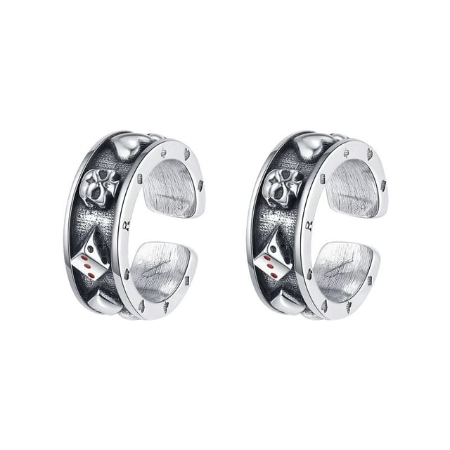 Sterling Silver Poker Ear Cuff / Set