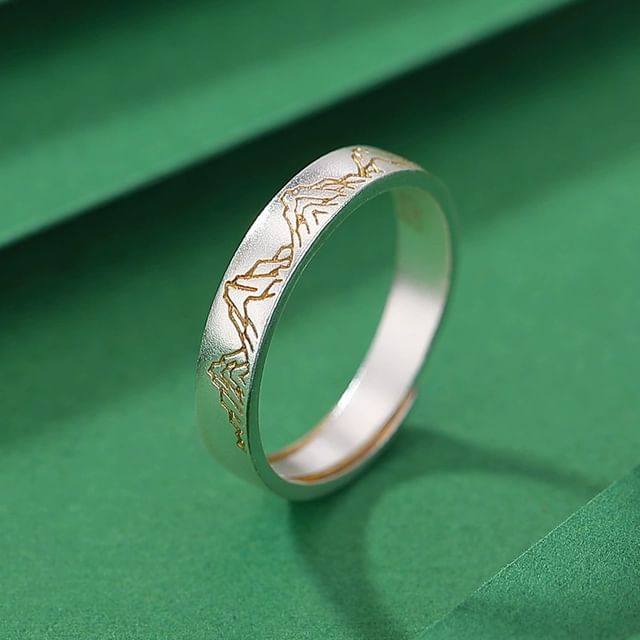 Couple Matching S999 Silver Engraved Ring / Set