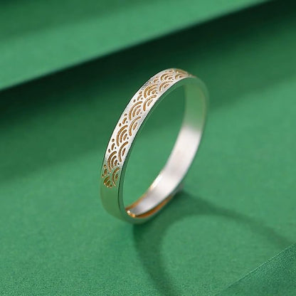 Couple Matching S999 Silver Engraved Ring / Set