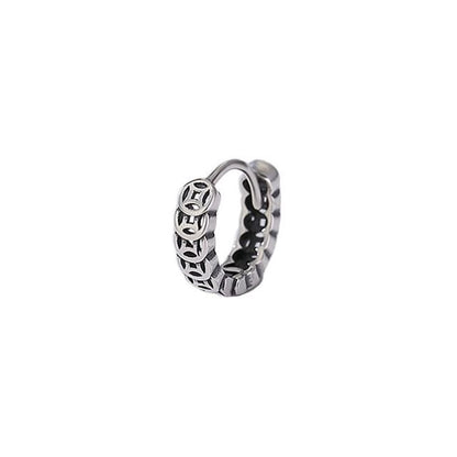 Sterling Silver Coin Huggie Earring / Set