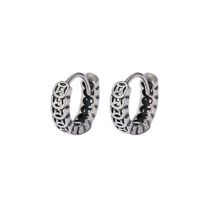 Sterling Silver Coin Huggie Earring / Set