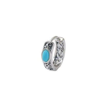 Sterling Silver Gemstone Huggie Earring / Set