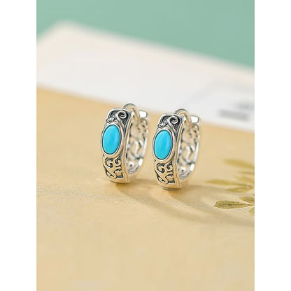 Sterling Silver Gemstone Huggie Earring / Set