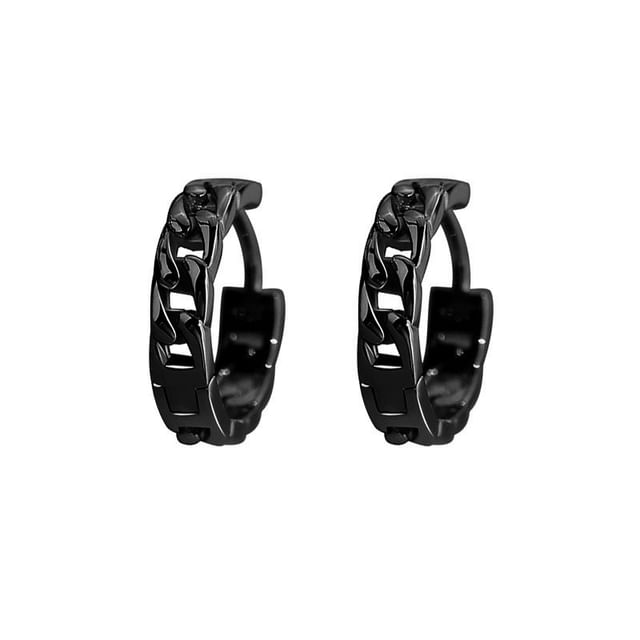 Sterling Silver Chain Huggie Earring / Set